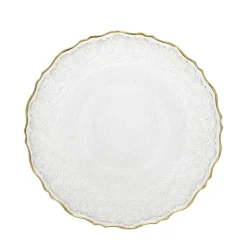 HOMLA Talerz Lisala Transparentny Ze Zlota Obwodka 28 Cm Best