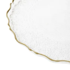 HOMLA Talerz Lisala Transparentny Ze Zlota Obwodka 28 Cm Best