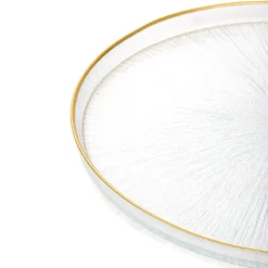 HOMLA Talerz Monze Transparentny Ze Zlota Obwodka 28 Cm Sale
