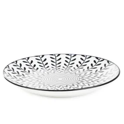 HOMLA Talerz Navia Deserowy Czarny W Listki 19 Cm Hot