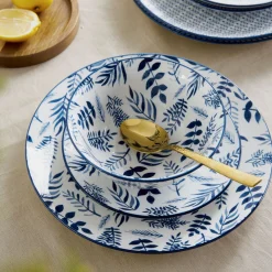 HOMLA Talerz Navia Obiadowy W Listki 27 Cm Granatowy Discount