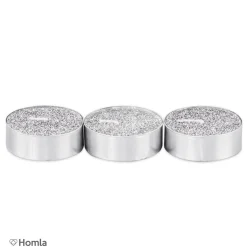 KOOPMAN Tealight Stark 3Szt. 6 Cm Srebrny Clearance