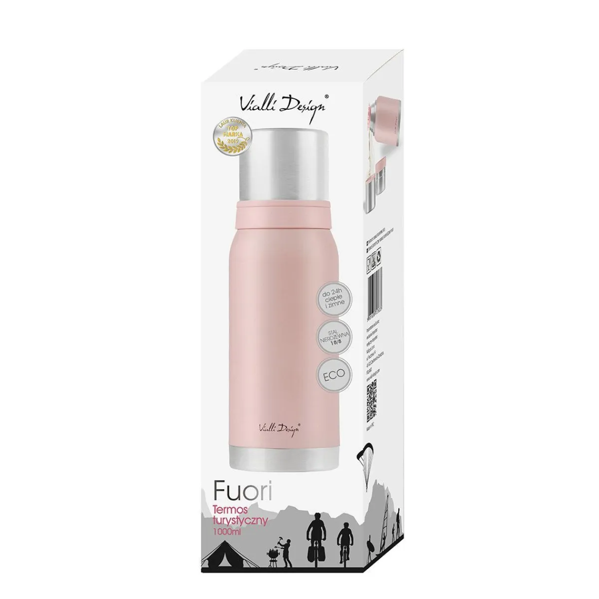 VIALLI DESIGN Termos Fuori Turystyczny Pudrowy Roz 1 L Rozowy Best
