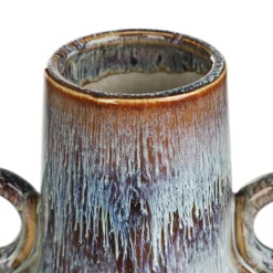 HOMLA Wazon Lave Ceramiczny Z Uszami Niebieski 14X14X24 Cm Discount