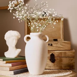 HOMLA Wazon Nera Ceramiczny Z Uchwytami 12X11X20 Ecru Sale