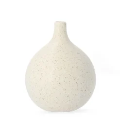 HOMLA Wazon Novo Okragly W Kropki 15X15X21 Cm Ecru Sale