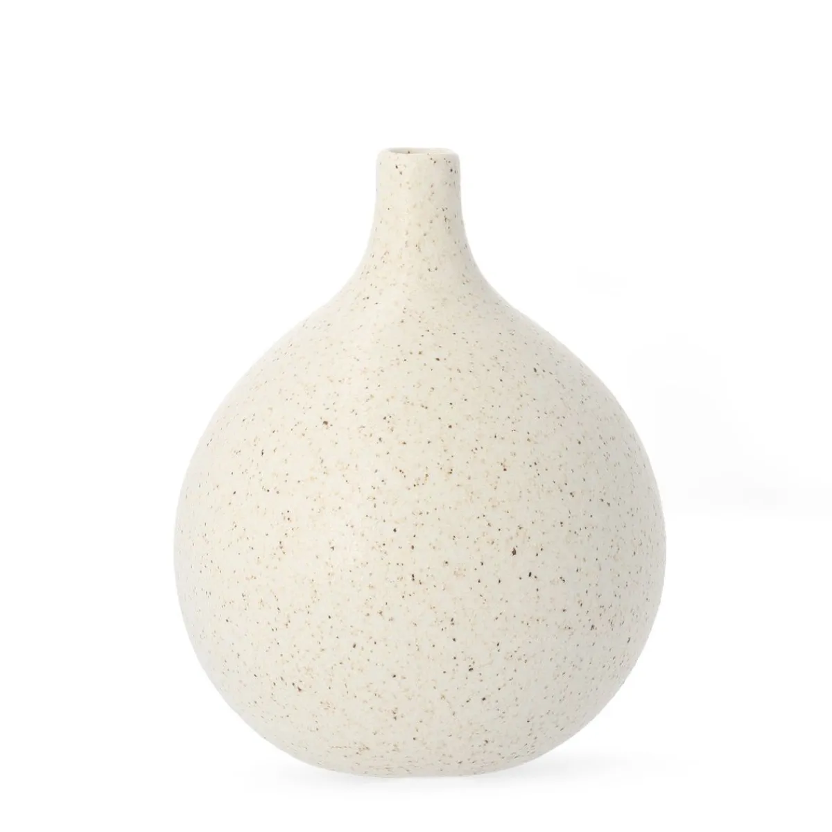 HOMLA Wazon Novo Okragly W Kropki 15X15X21 Cm Ecru Sale