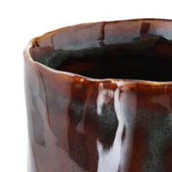 HOMLA Wazon Rona Ceramiczny Granatowy 10X10X24 Cm Brazowy Hot