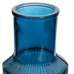 HOMLA Wazon Tolle Szklany Prazkowany Granatowy 10X22 Cm Outlet