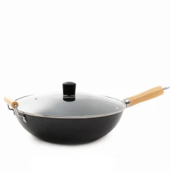 HOMLA Wok Sydney Z Drewniana Raczka 32 Cm Czarny Best