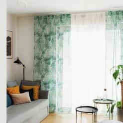 HOMLA Zaslona Dail W Zielone Liscie 140X250 Cm Wielokolorowy Online