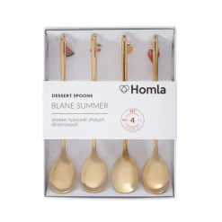 HOMLA Zestaw Blane Summer Lyzeczek Ch Deserowych 4 Szt Zloty Outlet