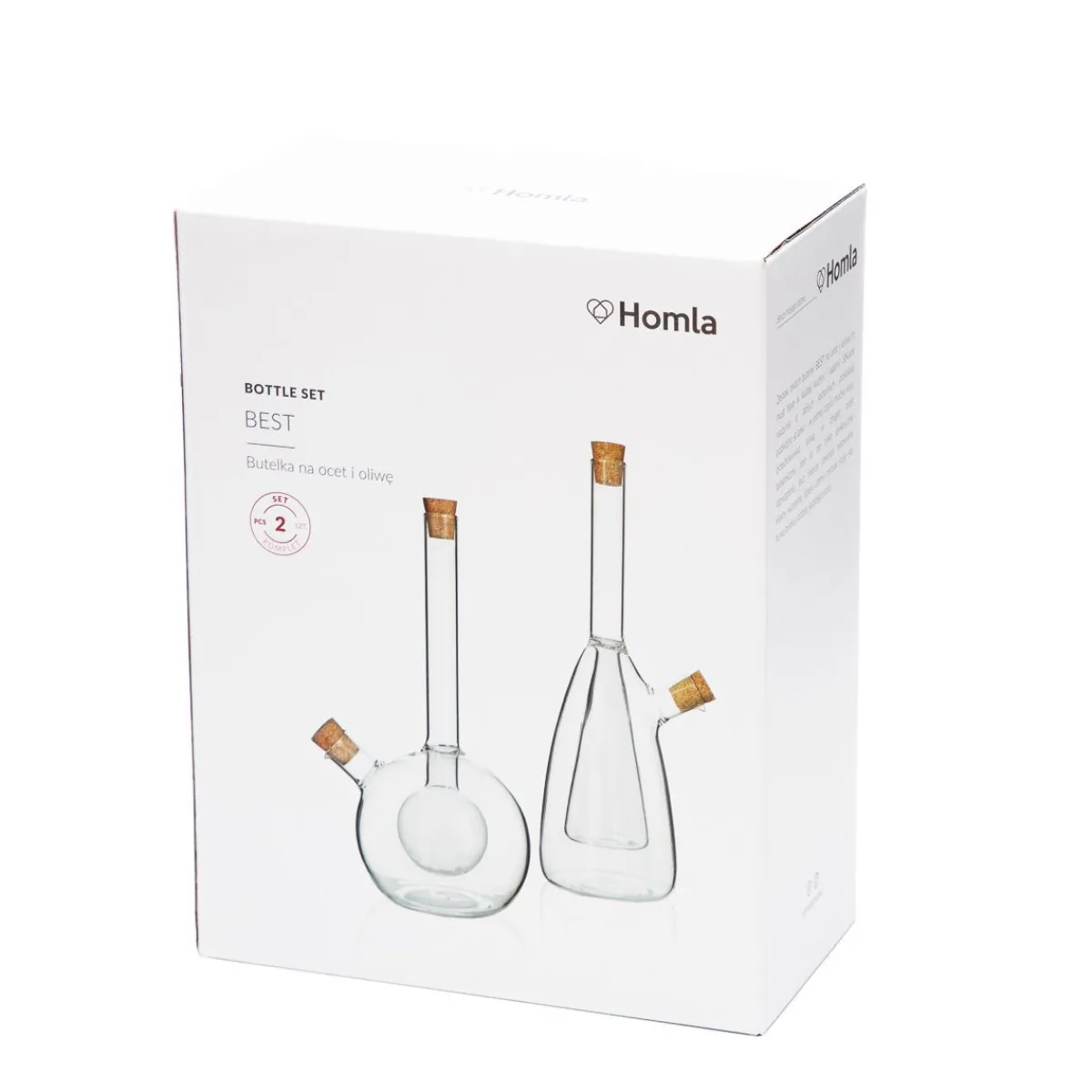 HOMLA Zestaw Butelek Best Na Ocet I Oliwe, 2 Szt. 21 Cm Przezroczysty Discount