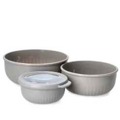 HOMLA Zestaw Easy Cook Misek Z Pokrywkami 4 Szt Szary