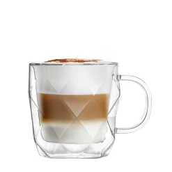 VIALLI DESIGN Zestaw Filizanek Geo Z Podwojna Scianka 2 Szt. 330 Ml Przezroczysty