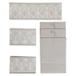 HOMLA Zestaw Koszy Do Przechowywania Hadria Bezowych 2X6 Cm X 6 Cm X 10 Cm Discount