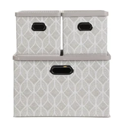 HOMLA Zestaw Koszy Do Przechowywania Nola Bezowych 1X39X27X17 Cm 2X18X26X17 Cm