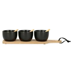 HOMLA Zestaw Miseczek Fincan Do Serwowania Ch, 3 Szt. 32X7 Cm Czarny New