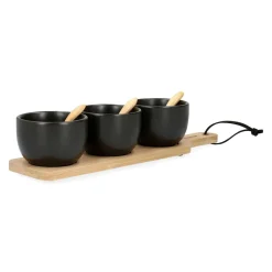 HOMLA Zestaw Miseczek Fincan Do Serwowania Ch, 3 Szt. 32X7 Cm Czarny New