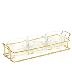 HOMLA Zestaw Miseczek Serene Transparentnych Na Stojaku, 3 Szt. 31 X10 Cm Przezroczysty Hot