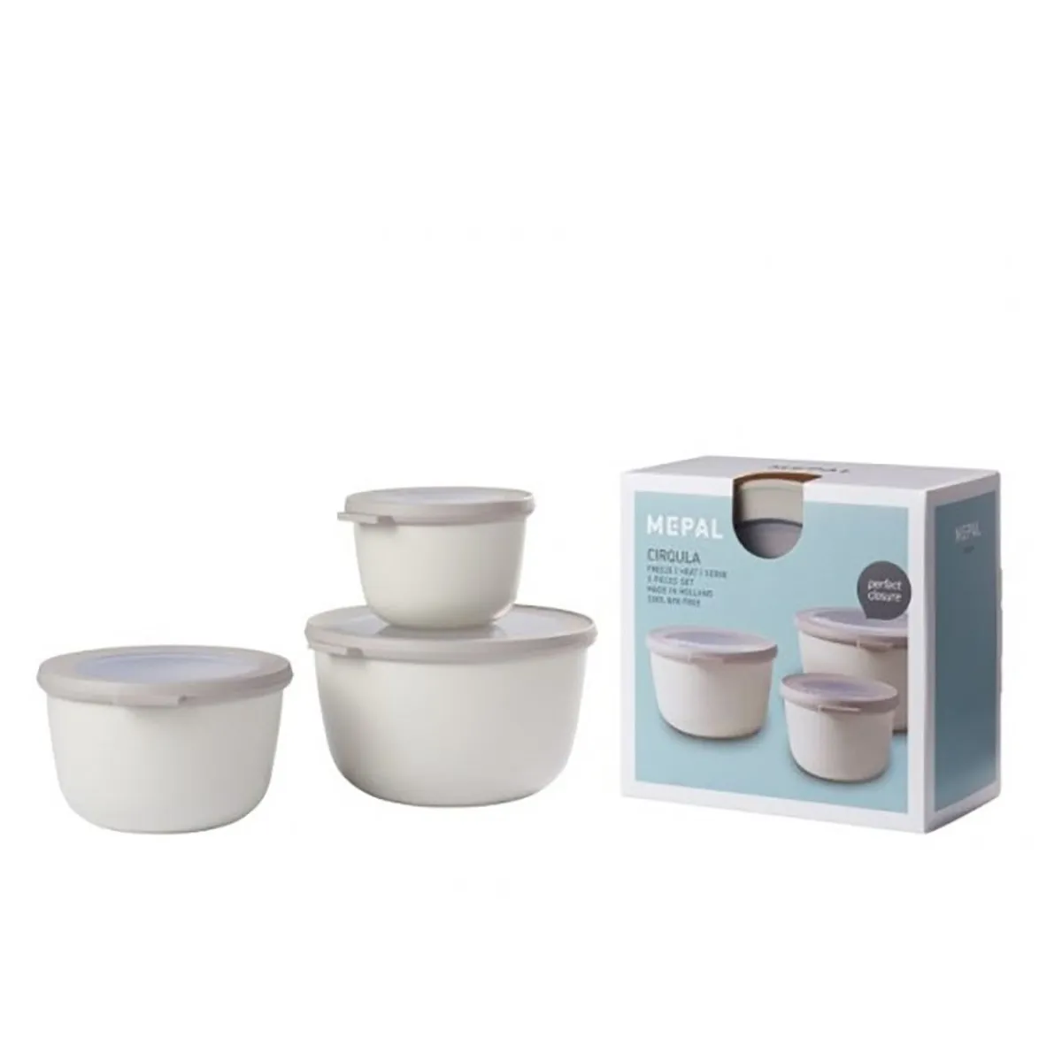 MEPAL Zestaw Misek Cirqula Duzych 3 Szt. 500/1000/2000 Ml Bialy Outlet