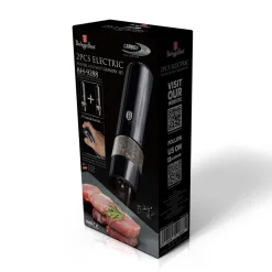 BERLINGER HAUS Zestaw Mlynkow Elektrycznych Carbon Pro Bh/9288 Do Pieprzu I Soli 2 Szt. Szary Hot