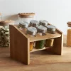 HOMLA Zestaw Przyprawnikow Mooka Bambusowych Na Stojaku 6 Sloiczkow 14X21Cm Naturalny Discount