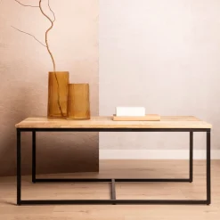 HOMLA Zestaw Stolikow Kawowych Maya Lite Drewno Mango + Metal 110X60X45 Cm/50X50X40Cm Naturalny Best