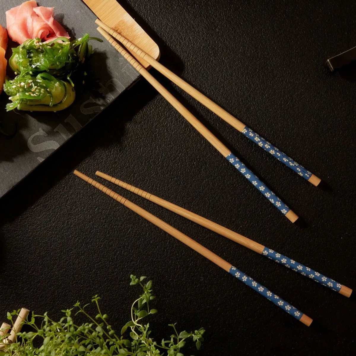 HOMLA Zestaw Sushi Paleczekbambusowych Niebieskich 4 Szt Naturalny Outlet