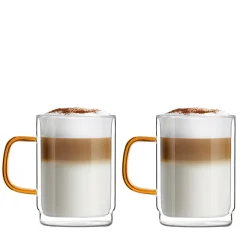 VIALLI DESIGN Zestaw Szklanek Amber Z Podwojna Scianka 2 Szt. 350 Ml Przezroczysty Discount
