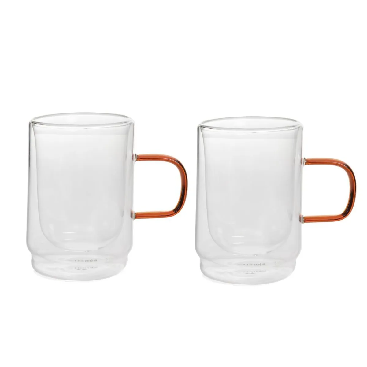 HOMLA Zestaw Szklanek Cembra Retro Z Podwojna Scianka I Bursztynowym Uchem 2 Szt. 0.35 Discount
