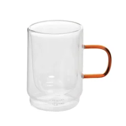 HOMLA Zestaw Szklanek Cembra Retro Z Podwojna Scianka I Bursztynowym Uchem 2 Szt. 0.35 Discount
