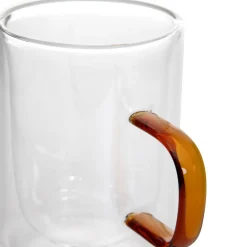 HOMLA Zestaw Szklanek Cembra Retro Z Podwojna Scianka I Bursztynowym Uchem 2 Szt. 0.35 Discount