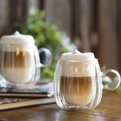 VIALLI DESIGN Zestaw Szklanek Tulip Z Podwojna Scianka 2 Szt. 250 Ml Przezroczysty Sale