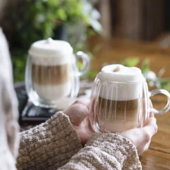 VIALLI DESIGN Zestaw Szklanek Tulip Z Podwojna Scianka 2 Szt. 250 Ml Przezroczysty Sale
