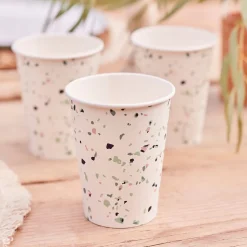 GINGER RAY Zestaw Terrazzo Kubkow Papierowych 250 Ml 8 Szt. Wielokolorowy New