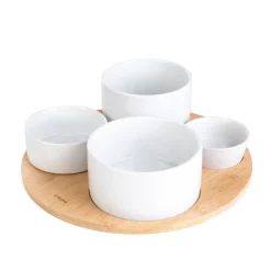 HOMLA Zestaw Yifan Bialy, Misek Do Serwowania 5 El. 33 Cm Sale
